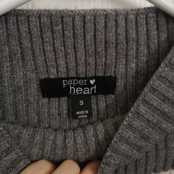 Mock neck stripe accent sweater - Picture 3 of 5